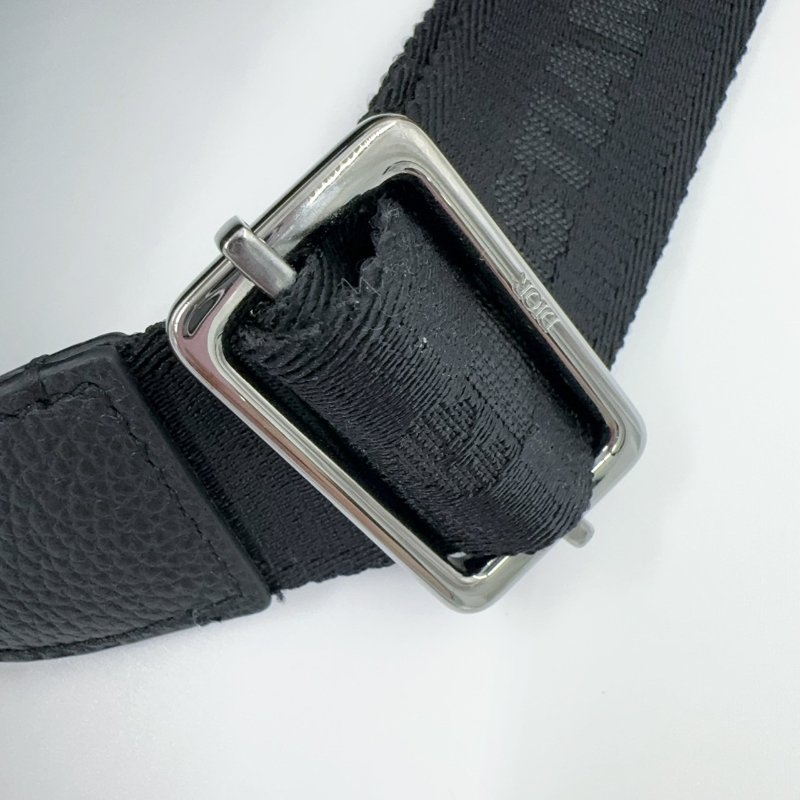 DIOR黑灰緹花拼黑色粒面小牛皮胸背腰包1ADBO084YKS-14