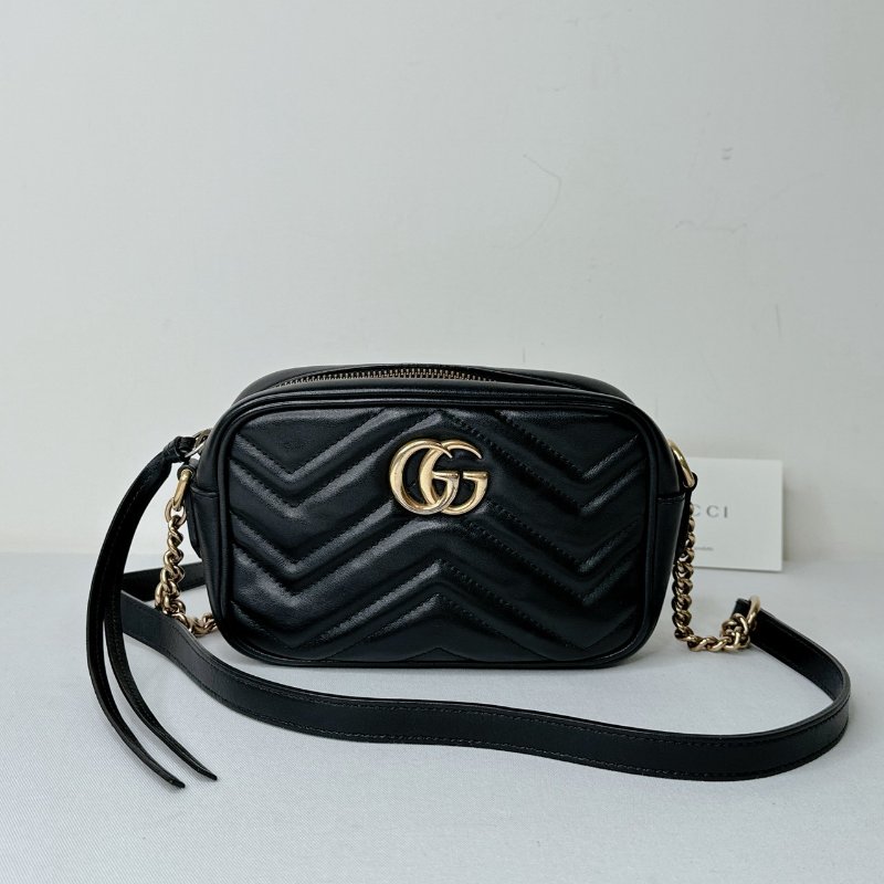 GUCCI 黑金Marmont Mini相機包-0
