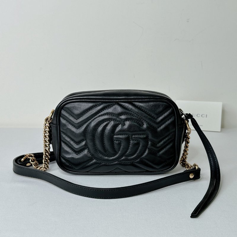 GUCCI 黑金Marmont Mini相機包-1