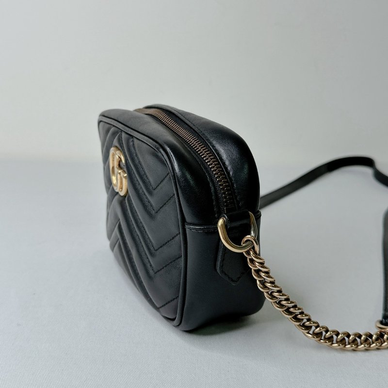 GUCCI 黑金Marmont Mini相機包-2