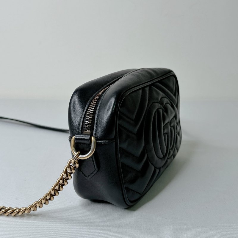 GUCCI 黑金Marmont Mini相機包-5
