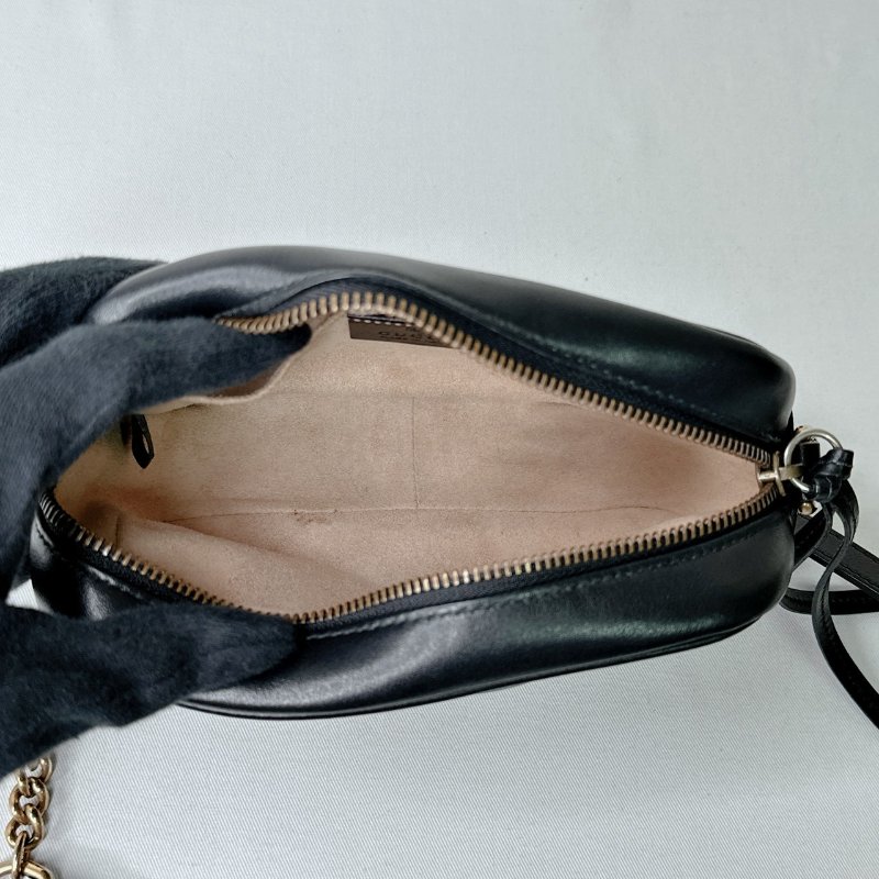 GUCCI 黑金Marmont Mini相機包-6