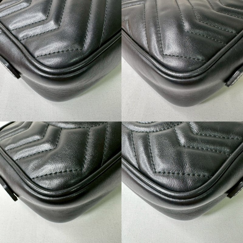 GUCCI 黑金Marmont Mini相機包-9