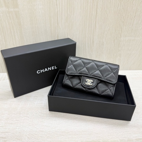 Chanel全新🖤黑色零錢卡包AP4096