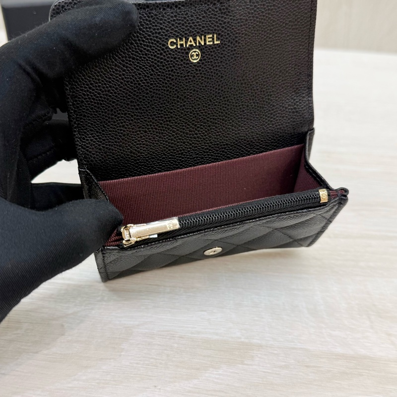 Chanel全新🖤黑色零錢卡包AP4096-9