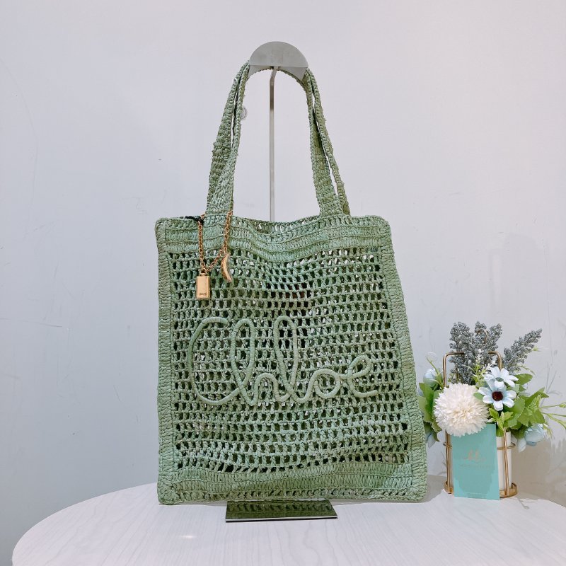 TK1967 Chloe 蔻依夏日肩帶包包Summer Banana Tote Bag Green-0