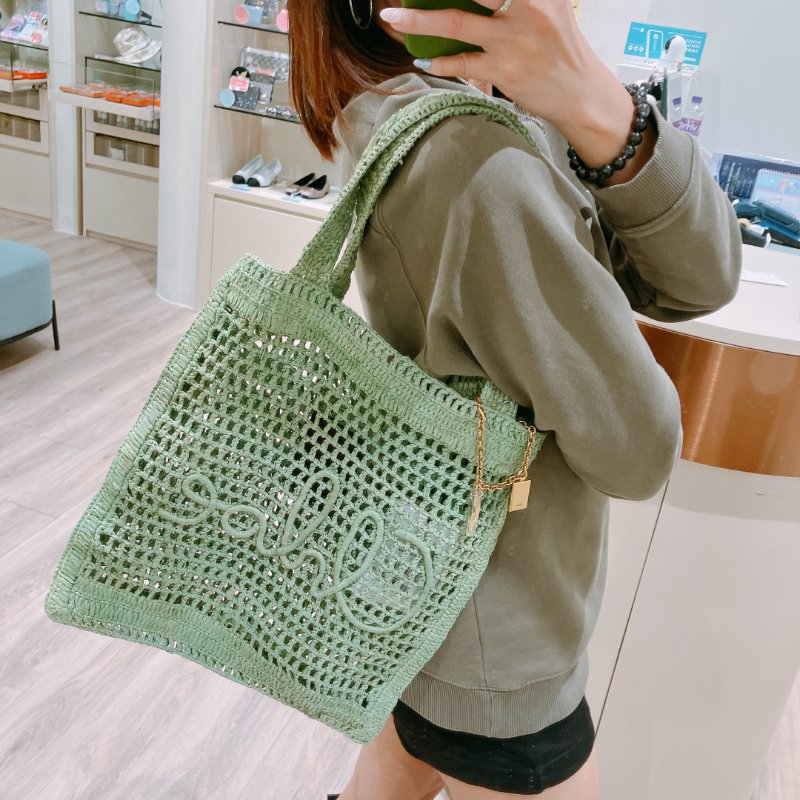 TK1967 Chloe 蔻依夏日肩帶包包Summer Banana Tote Bag Green-1