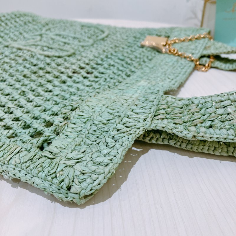 TK1967 Chloe 蔻依夏日肩帶包包Summer Banana Tote Bag Green-5