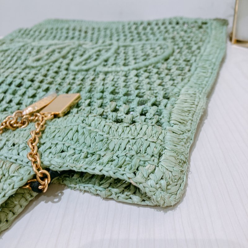 TK1967 Chloe 蔻依夏日肩帶包包Summer Banana Tote Bag Green-6