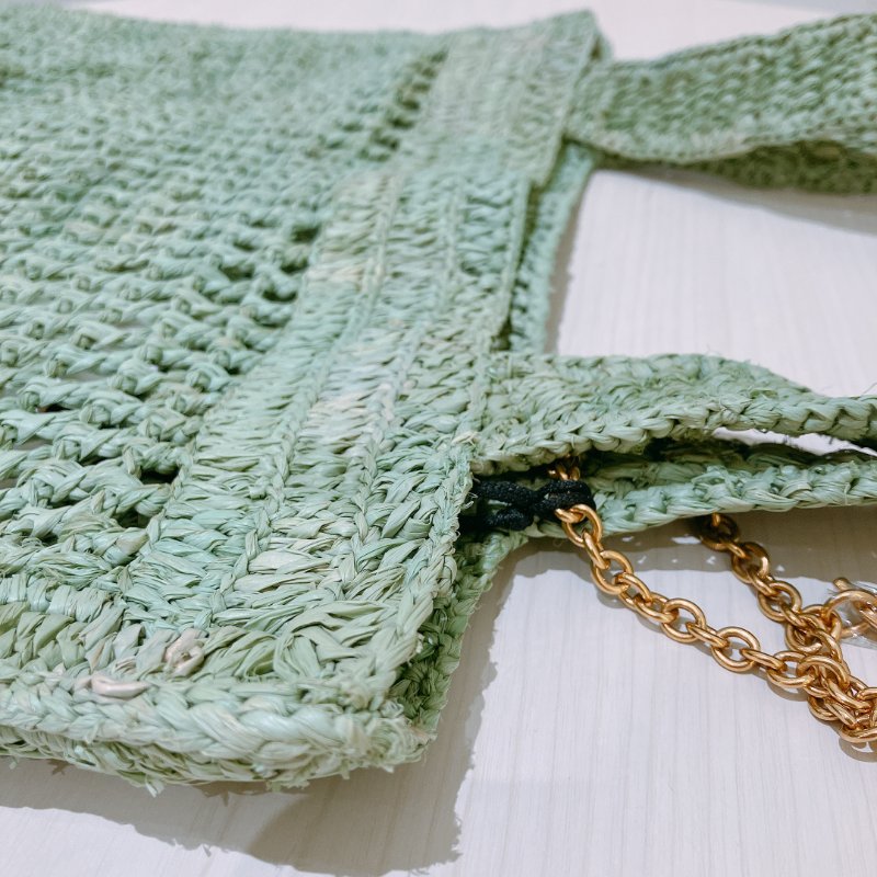 TK1967 Chloe 蔻依夏日肩帶包包Summer Banana Tote Bag Green-9