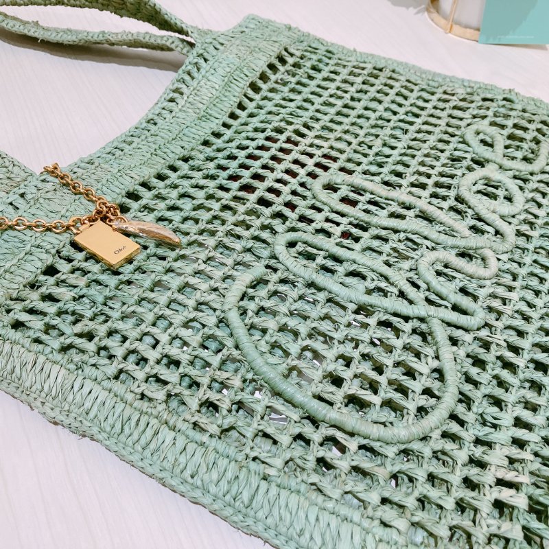 TK1967 Chloe 蔻依夏日肩帶包包Summer Banana Tote Bag Green-13
