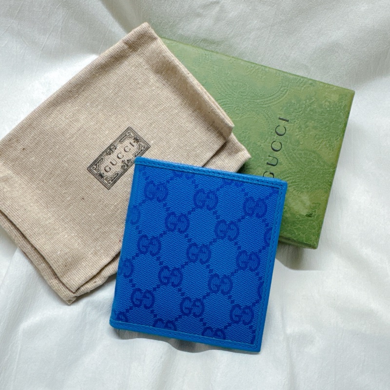 全新正品Gucci Crystal水晶帆布二折皮夾 Gucci短夾 Gucci男夾 Gucci皮夾 Gucci錢包-5