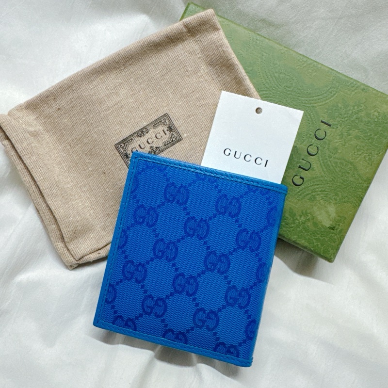 全新正品Gucci Crystal水晶帆布二折皮夾 Gucci短夾 Gucci男夾 Gucci皮夾 Gucci錢包-6