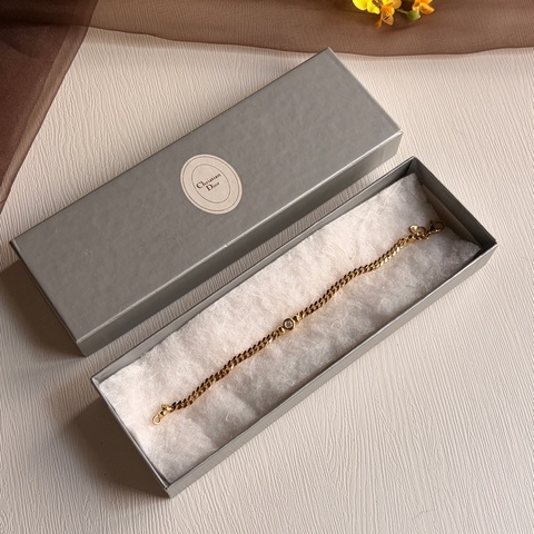 Christian Dior 迪奧 水鑽鍍金手鏈 手環 附原裝盒