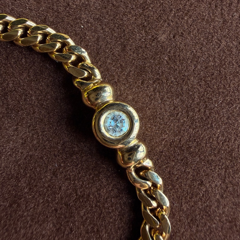 Christian Dior 迪奧 水鑽鍍金手鏈 手環 附原裝盒-6