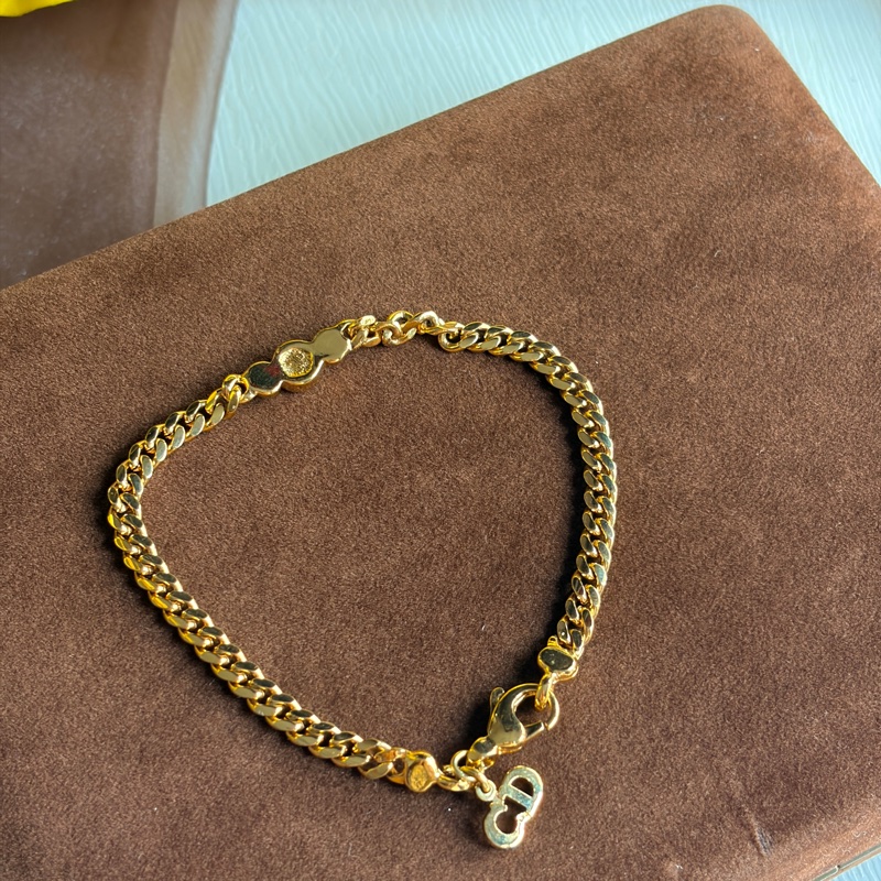 Christian Dior 迪奧 水鑽鍍金手鏈 手環 附原裝盒-8