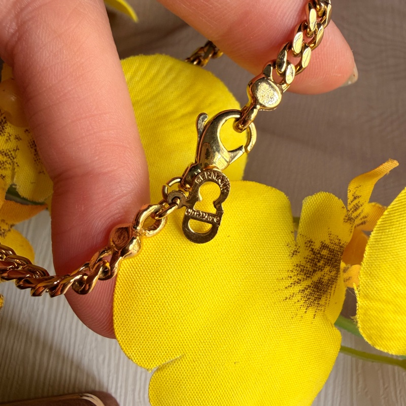 Christian Dior 迪奧 水鑽鍍金手鏈 手環 附原裝盒-11