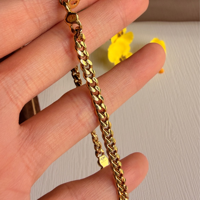 Christian Dior 迪奧 水鑽鍍金手鏈 手環 附原裝盒-12