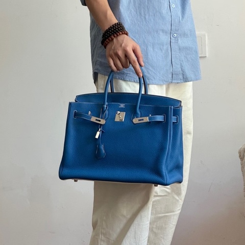 HERMES 💙B3坦桑尼亞藍EPSOM皮Birkin35cm