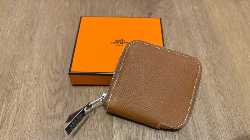 HERMES 金棕Silk in零錢包-0