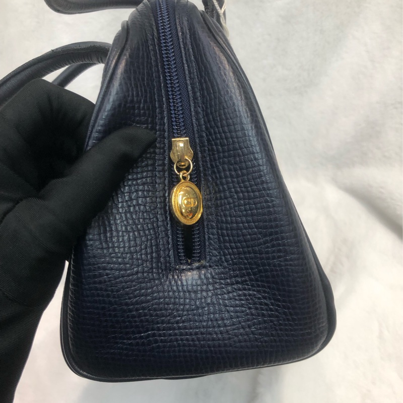 Dior 藍色中古2 Way 全皮小方手提袋 XC333-2
