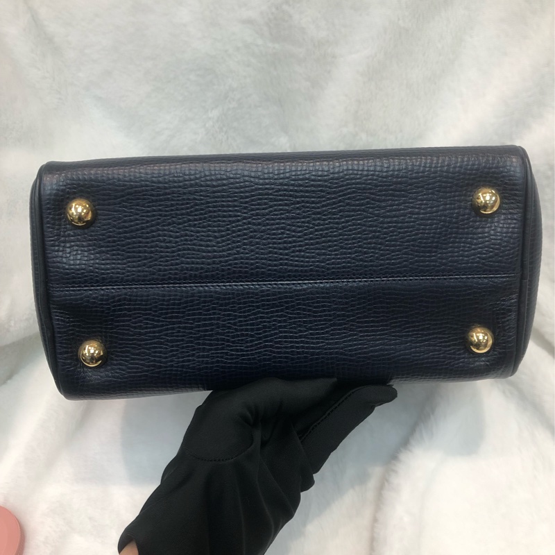 Dior 藍色中古2 Way 全皮小方手提袋 XC333-4