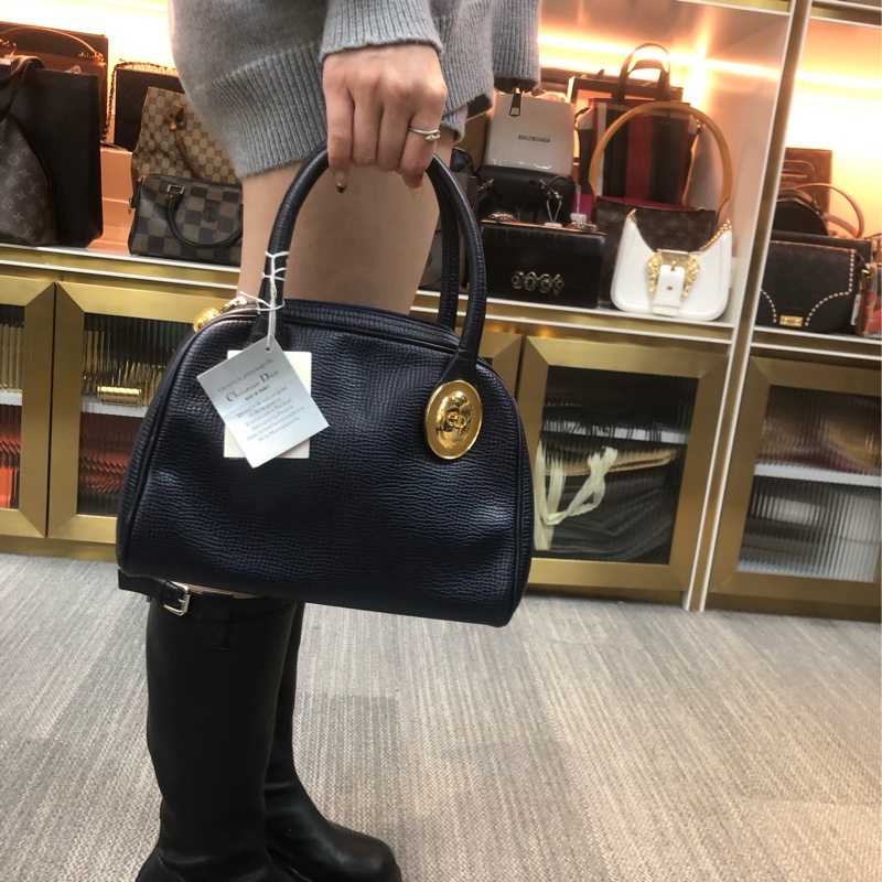 Dior 藍色中古2 Way 全皮小方手提袋 XC333-10