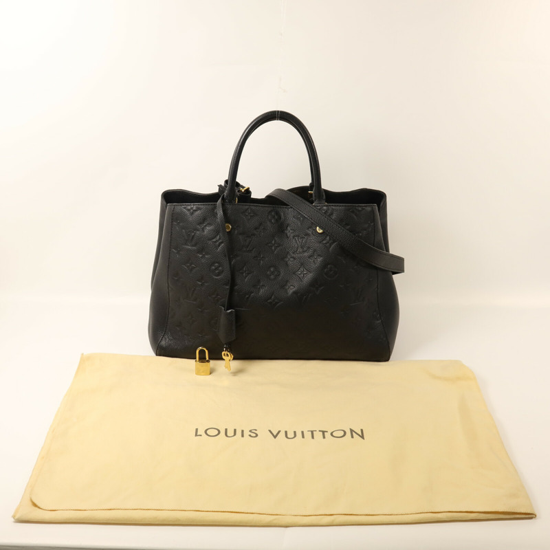 LOUIS VUITTON Monogram Empreinte Montaigne GM金扣手挽肩背兩用袋-8