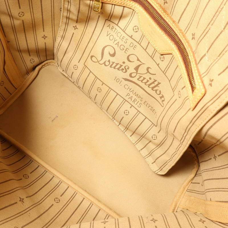 LOUIS VUITTON Monogram Neverfull MM金扣手挽袋-4