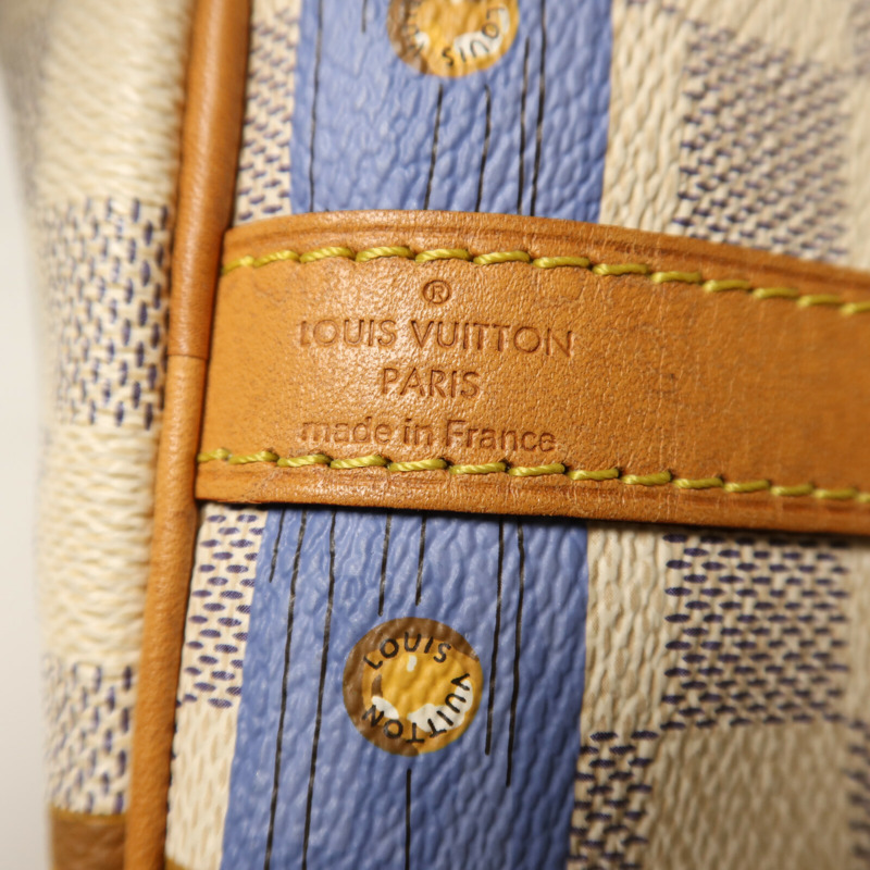 LOUIS VUITTON Damier Azur Tahiti Summer Trunk Speedy Bandouliere 30金扣手挽肩背兩用袋-5