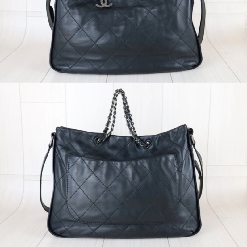 「JL精品代購」9新 Chanel 香奈兒羊皮托特 手提/肩背包-4