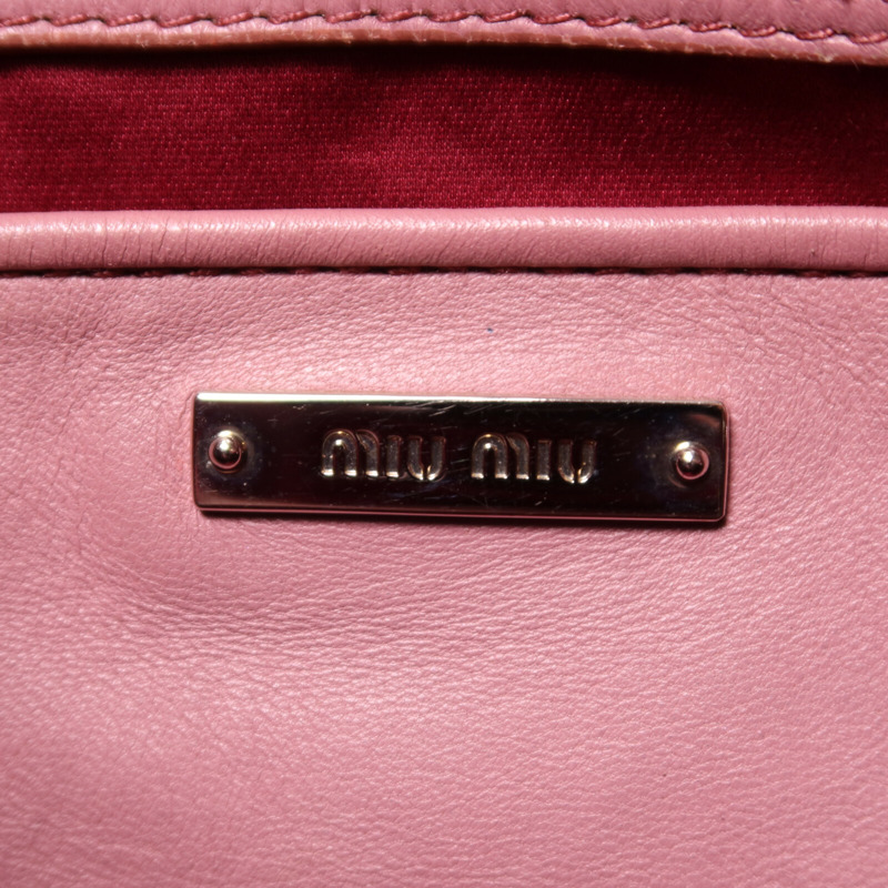 Miu Miu 羊皮皮革Shoulder Bag銀扣手挽肩背兩用袋-5