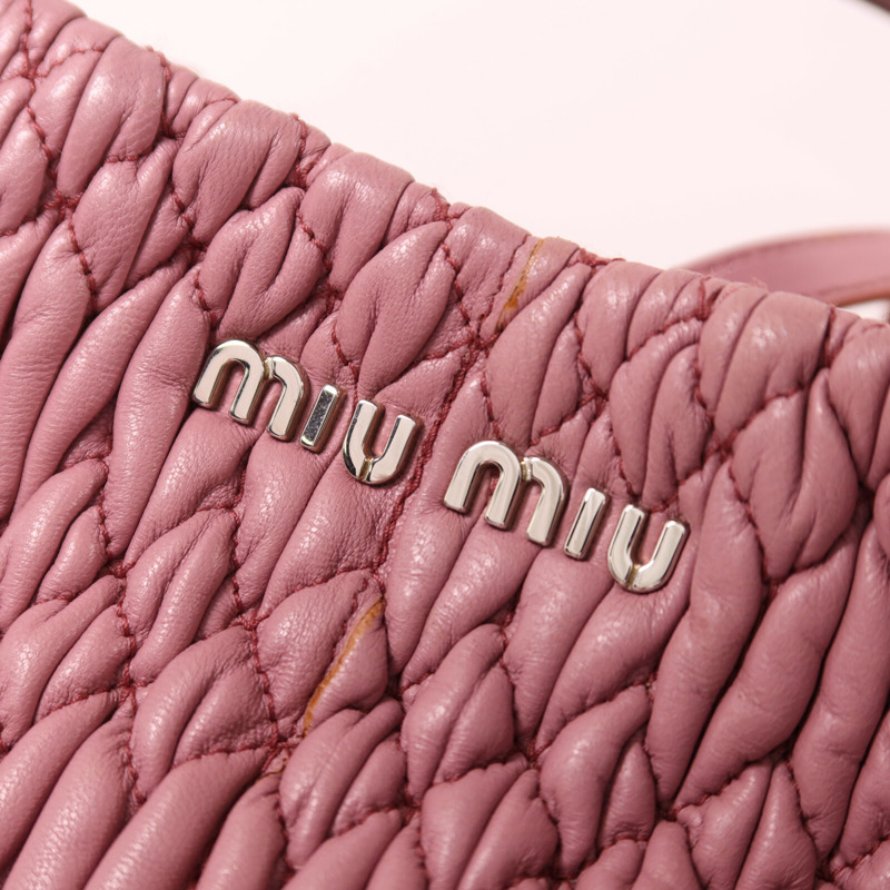Miu Miu 羊皮皮革Shoulder Bag銀扣手挽肩背兩用袋-9