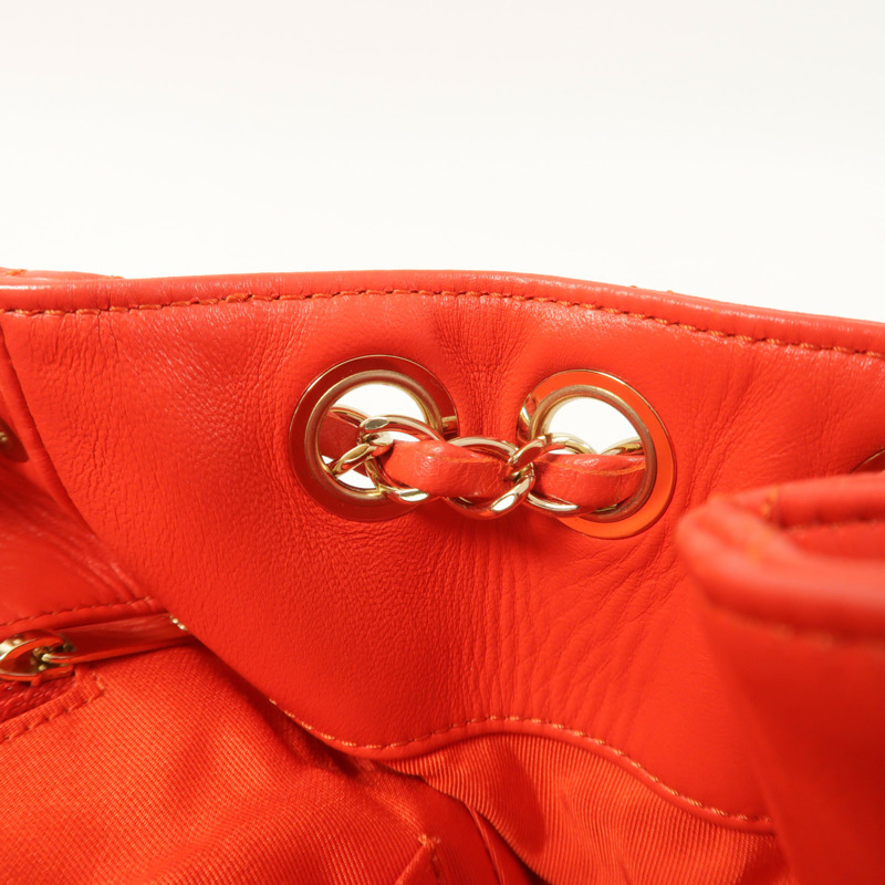 CHANEL 羊皮皮革Chain Shoulder金扣肩背袋-16