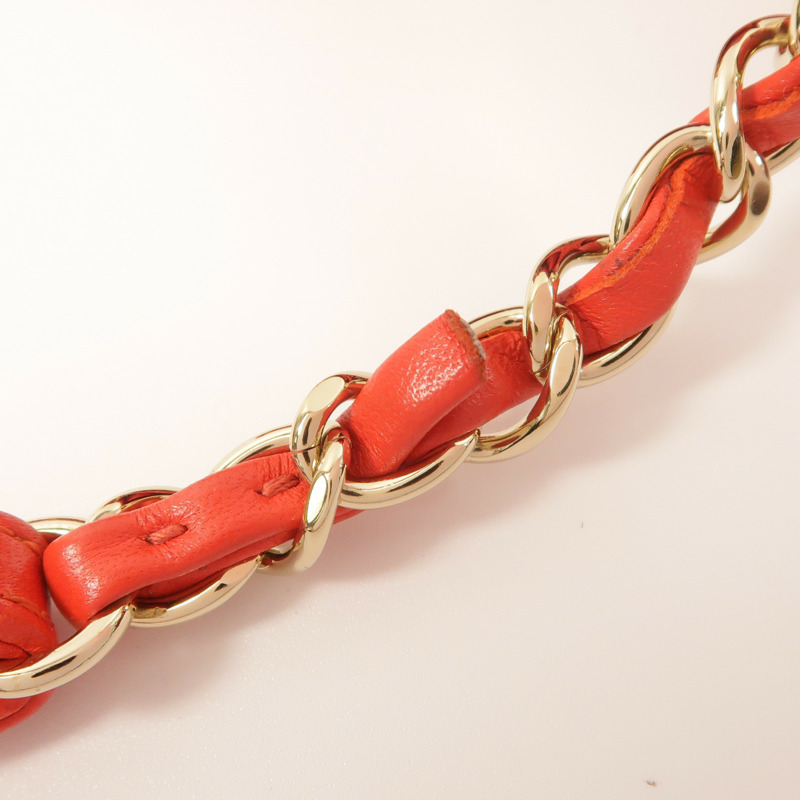 CHANEL 羊皮皮革Chain Shoulder金扣肩背袋-19