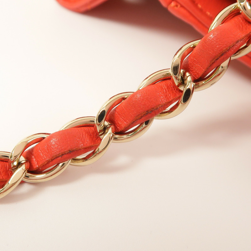 CHANEL 羊皮皮革Chain Shoulder金扣肩背袋-20