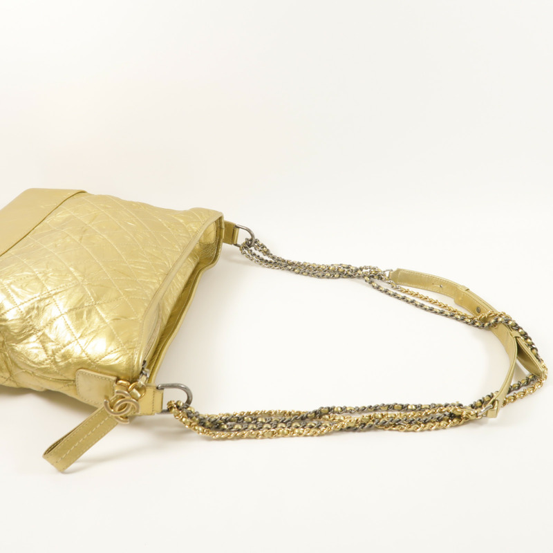 CHANEL 牛皮皮革Gabrielle Large鏈帶肩背袋-9