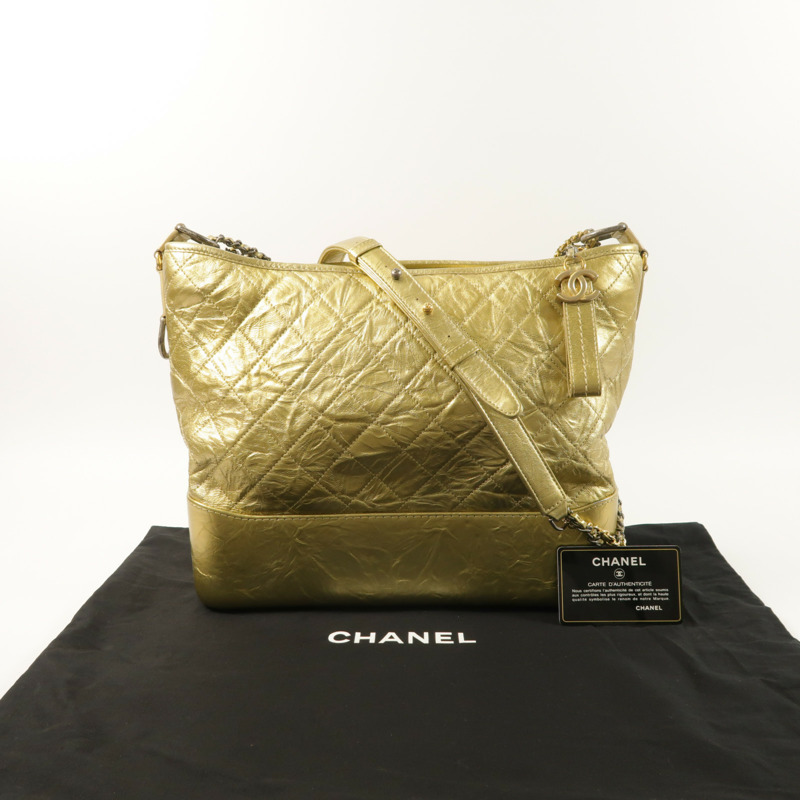 CHANEL 牛皮皮革Gabrielle Large鏈帶肩背袋-10