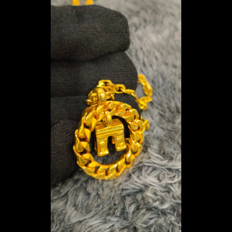 🍀Celine Vintage🍀 凱旋門金屬圓環項鍊-1