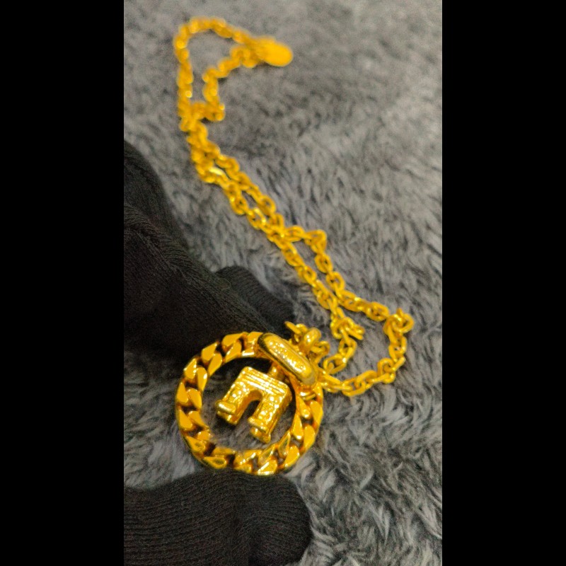 🍀Celine Vintage🍀 凱旋門金屬圓環項鍊-3