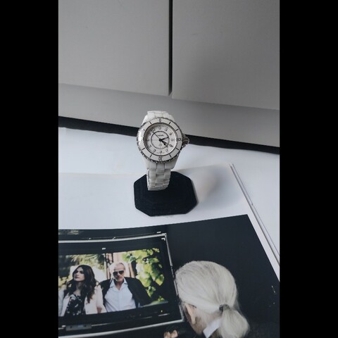 Chanel 白陶12點鑽J12 33mm