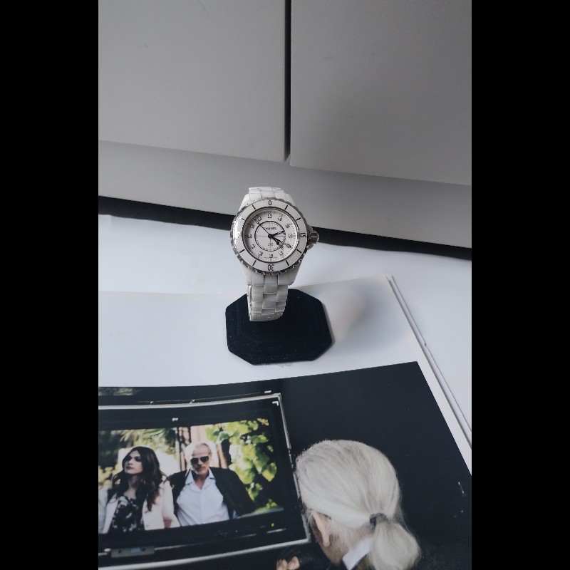 Chanel 白陶12點鑽J12 33mm-0