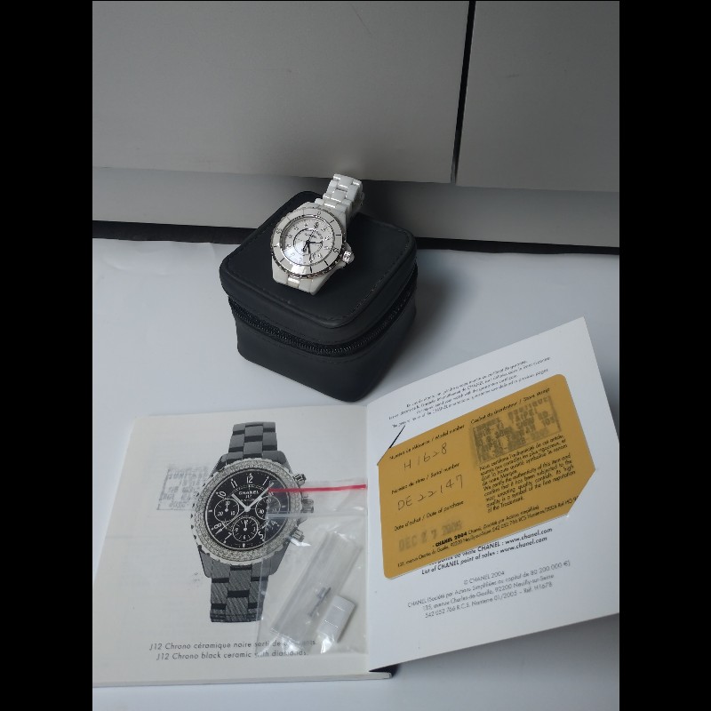 Chanel 白陶12點鑽J12 33mm-3