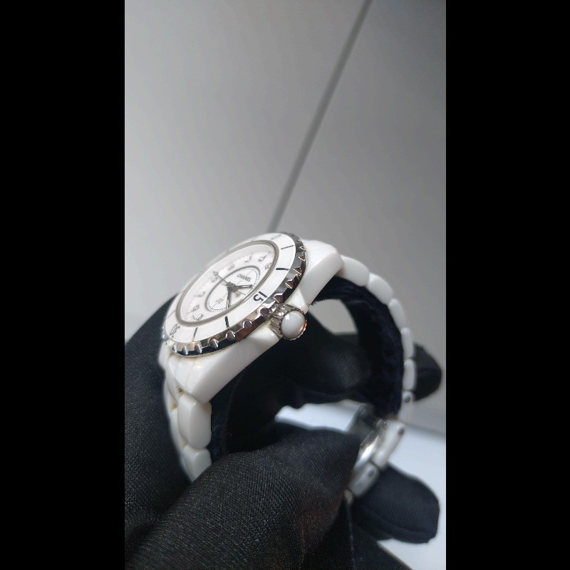 Chanel 白陶12點鑽J12 33mm-4