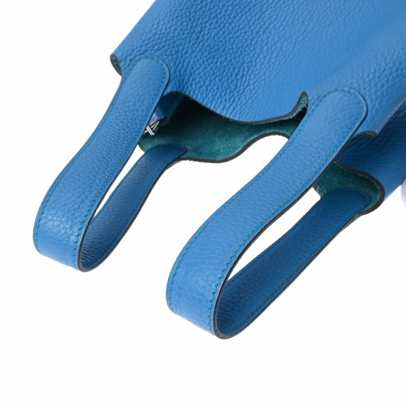 愛馬仕 Picotin Lock PM 藍色 Zanzibar A 印章(約 2017 年)女士 Taurillon Clemence 手提包,二手,Ginzo 品牌-3