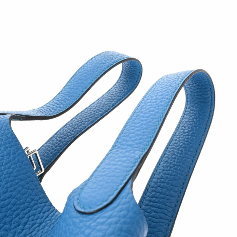 愛馬仕 Picotin Lock PM 藍色 Zanzibar A 印章(約 2017 年)女士 Taurillon Clemence 手提包,二手,Ginzo 品牌-4