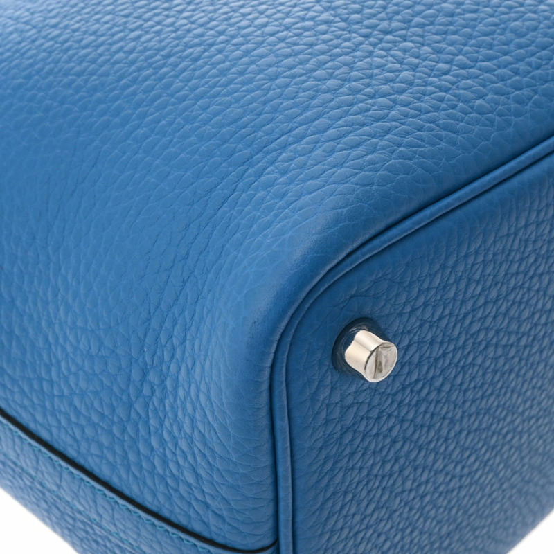 愛馬仕 Picotin Lock PM 藍色 Zanzibar A 印章(約 2017 年)女士 Taurillon Clemence 手提包,二手,Ginzo 品牌-7