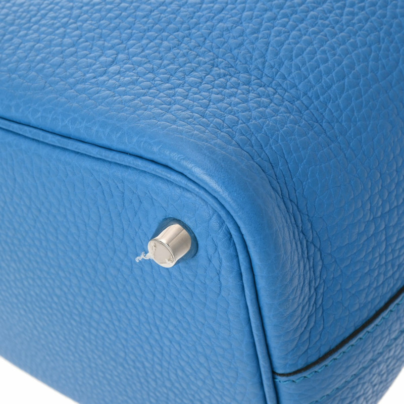 愛馬仕 Picotin Lock PM 藍色 Zanzibar A 印章(約 2017 年)女士 Taurillon Clemence 手提包,二手,Ginzo 品牌-8