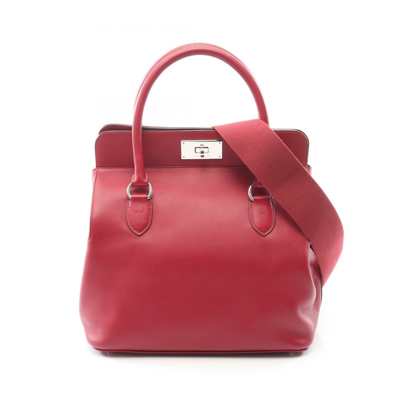 愛馬仕 Toolbox 26 單肩手提包，Swift 皮革，波爾多紅寶石色，SHW 五金，二手，女士款-0