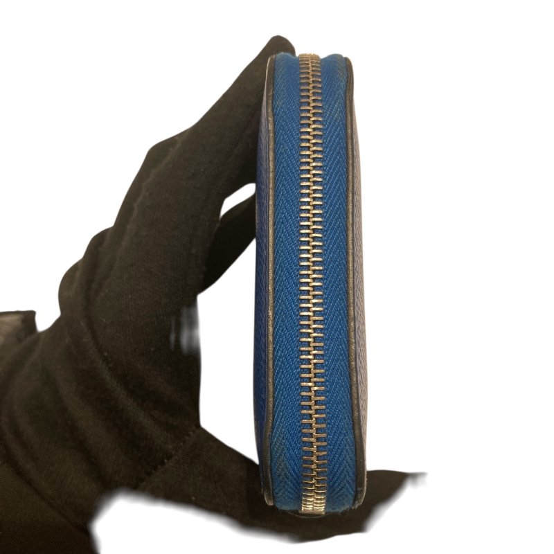 HERMES 愛馬仕 SILK IN COMPACT 絲巾短夾 藍色 多色 圖騰 Z刻印-1